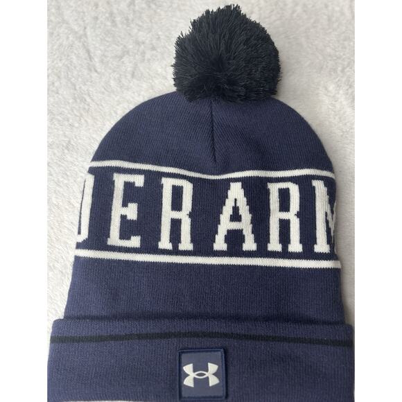 Under Armour Adult OSFM Knit Cuff Beanie With Pom New With Tags - Picture 1 of 3